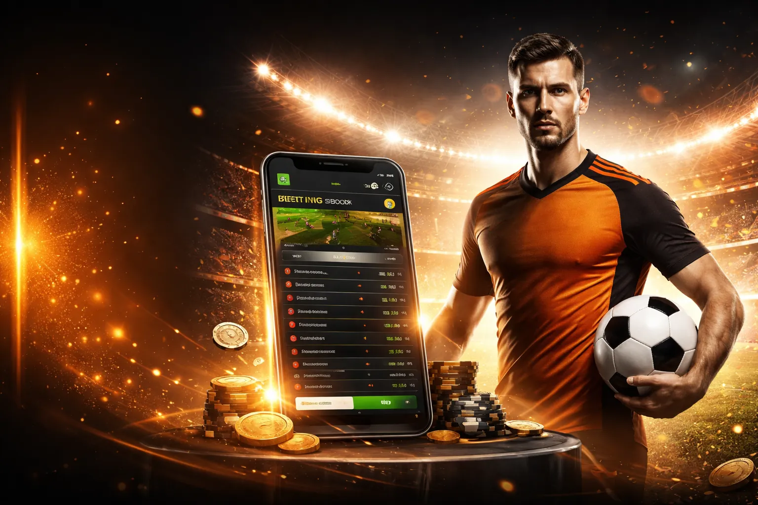 Sân vận động thể thao với ánh đèn rực rỡ và người hâm mộ cuồng nhiệt tại 8us Game